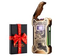 Dachance Electric Lighter for Men Dad Him Digital Counter Bettary Display Windproof Flameless Plasma USB Rechargeable ARC Birthday Gifts for Men, Boyfriend, Husband (dragón)