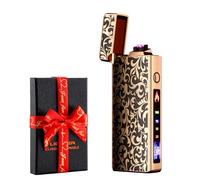 dachance Encendedor eléctrico personalizado, regalo eléctrico, resistente al viento, recargable por USB, arco dual para camping, regalo del día de San Valentín (Naturaleza)