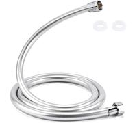 Dachiy PVC Manguera de ducha de 150 cm con protección contra torsión, tuyau de douche avec protection anti-pliure et écrou tournant anti-torsion, avec joints d'étanchéité, conexión estándar de 1/2"