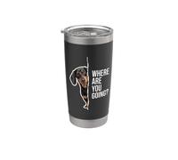 Dachshund ¿A dónde vas Vaso térmico de acero inoxidable de doble pared