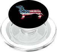 Dachshund American Flag 4th of July Funny Dog Lover PopSockets PopGrip para MagSafe