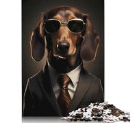 Dachshund As Gentleman Dog Puzzles Imposible,desafío for Adults Entretenimiento Creativo 1000 Piezas Obra De Arte De Juego De para Adultos Y Niños 1000pcs (75x50cm)