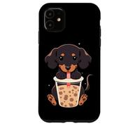 Dachshund Boba Tea Bubble Tea Anime Kawaii Dog Carcasa para iPhone 11