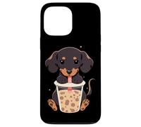 Dachshund Boba Tea Bubble Tea Anime Kawaii Dog Carcasa para iPhone 13 Pro MAX