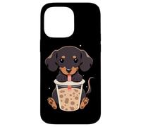 Dachshund Boba Tea Bubble Tea Anime Kawaii Dog Carcasa para iPhone 14 Pro MAX