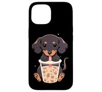 Dachshund Boba Tea Bubble Tea Anime Kawaii Dog Carcasa para iPhone 15