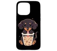 Dachshund Boba Tea Bubble Tea Anime Kawaii Dog Carcasa para iPhone 15 Pro MAX