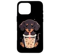 Dachshund Boba Tea Bubble Tea Anime Kawaii Dog Carcasa para iPhone 16 Pro MAX