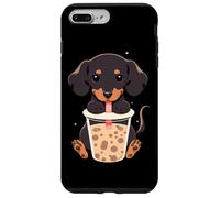 Dachshund Boba Tea Bubble Tea Anime Kawaii Dog Carcasa para iPhone 7 Plus/8 Plus