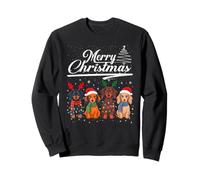 Dachshund Christmas Lights Reindeer Antlers Santa Hat Squad Sudadera
