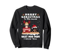 Dachshund Christmas To The World Best Dog Mom Funny Xmas Sudadera