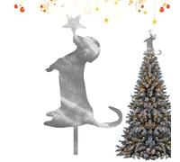 Dachshund Christmas Tree Topper | Metal Cute Dog Home Decor, Dachshund Christmas Tree Toppers Holiday Decor, For Indoor Outdoor Wall Bedroom Living Room Offices Farmhouse Parties Garden Yard