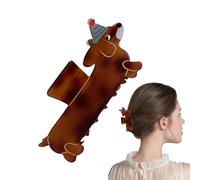 Dachshund Claw Clip, Cute Dog Claw Clip, Strong Hold Hair Barrettes, Womens Hair Barrettes Dachshund, 3.54x1.69 Inches Dog Themed Hair Barrettes, Dachshund Claw Clip for Women