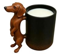 Dachshund Coffee Mug - 3d Dog Shaped Cup, Cute Desktop Beverage Mug with Ceramic Design, Fun Drinkware, Novelty Coffee Cup, Tea & Milk Mugs for Home Office Living Room Cafe Dining Room Bedroom