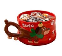 Dachshund Coffee Mug, Ceramic 380ml Novelty Drinkware Cup, 4.06 Inches Aesthetic Dog Design Coffee Mug with Portable Heat Resistant Build, Fun Beverage Cup for Home Camping and Party Use