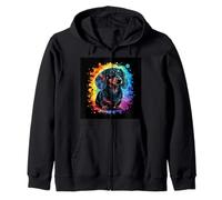 Dachshund con colores de arco iris Sudadera con Capucha