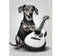 Dachshund Cute Guitar Notebook