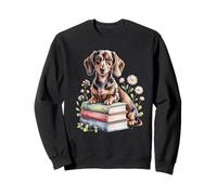 Dachshund Dachshunds Doxie Bookworm Flowers Book Reading Sudadera
