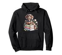 Dachshund Dachshunds Doxie Bookworm Flowers Book Reading Sudadera con Capucha