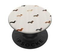 Dachshund de Pelo Largo, Mini Crema, patrón Lindo de Alambre Doxie PopSockets PopGrip Adhesivo