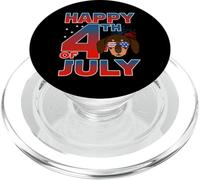 Dachshund Dog American Flag Glasses Happy 4th of July PopSockets PopGrip para MagSafe