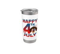 Dachshund Dog American Flag Glasses Happy 4th Of July Vaso térmico de acero inoxidable de doble pared