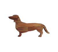 Dachshund Dog Dinner Plate, 15.7 Inch Solid Wood Cheese Board Charcuterie Platter, Unique Cutlery Kitchen Crackers Steak Fruit Wine Tray