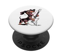 Dachshund Dog Guitarra Rock and Roll Dachshund Decoración Dachshund PopSockets PopGrip Adhesivo