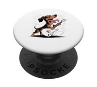 Dachshund Dog Guitarra Rock and Roll Dachshund Decoración Dachshund PopSockets PopGrip Adhesivo