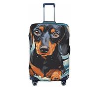 Dachshund Dog in Wave - Fundas protectoras para equipaje a prueba de polvo y elásticas para viajes, se adapta a equipaje de 45,7 a 81,3 cm, multicolor, M(22"-24" Suitcase)