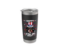 Dachshund Dog Patriotic American 4th Of July Dogs Lovers Vaso térmico de acero inoxidable de doble pared