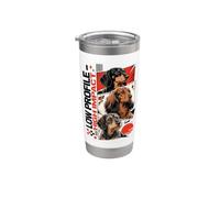 Dachshund Dog Pop Art Perfil bajo Alto Impacto Vaso térmico de acero inoxidable de doble pared