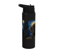 Dachshund Dog Van Gogh Noche estrellada Stainless Steel Insulated Water Bottle