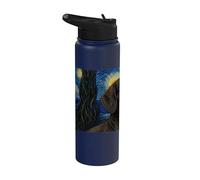 Dachshund Dog Van Gogh Noche estrellada Stainless Steel Insulated Water Bottle