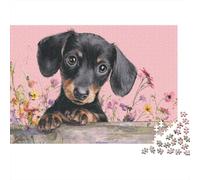 Dachshund Dog Wall Art Print Rompecabezas Imposible,desafío for Adults Juego Educativo 1000 Piezas Obra De Arte De Juego De para Adultos Y Niños 38x26cm/1000pcs