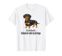 Dachshund Dogs Don't Cuddle They Take Hostages - Diseño Divertido Camiseta