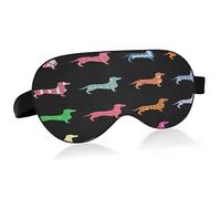 Dachshund Dogs Sleep Mask Lightweight Soft Breathable Eye Mask with Adjustable Strap Blackout Eye Mask for Women Men for Travel Night Sleeping