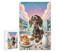 Dachshund en Miniatura Puzzle 1000 Piezas Educativo 3D Familiar Linda Mascota Animals Juego Intelectual para Niños A 12 Años Y Adultos Rompecabezas DIY Creativo Aliviar Estrés 1000 PCS