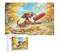 Dachshund en Miniatura Puzzle 1000 Piezas Inteligencia 3D Linda Mascota Animals Juguete Educativo Rompecabezas para Niños A 14 Años Y Adultos DIY Creativo Decoración Hogar 1000 PCS