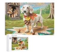 Dachshund en Miniatura Puzzles 1000 Piezas Circular 3D Familiar Linda Mascota Rompecabezas para Familia Aliviar Estrés DIY Moderno Creativo Decoración del Hogar 1000 PCS