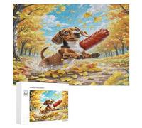 Dachshund en Miniatura Puzzles 1000 Piezas Mujeres Y Hombres 14 Años Linda Mascota Animals Desafío Impossible Rompecabezas 3D DIY Creativo Aliviar Estrés Decoración Hogar 300 PCS