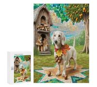 Dachshund en Miniatura Puzzles 300 Piezas Colorido Cartón Linda Mascota Animals Rompecabezas Circular para Familia Aliviar Estrés DIY Moderno 3D Maquetas Construir Decoración Hogar 300 PCS