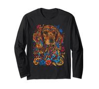 Dachshund Flores Patrón Floral Salchicha Amante Perro Manga Larga
