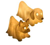 Dachshund Ghost Lamp, French Bulldog Glowing Ghost Dogs Night Light, Cute Halloween Decor Statues Nightlight, Spooky Cute Night Light for Dog Lovers, Home Decor Gift in The Dark Party Display (A+B)