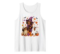 Dachshund Halloween Bruja Momia Fantasma Perros Camiseta sin Mangas