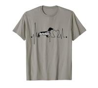 Dachshund Heartbeat EKG Pulse Doxie Dog Lover Dueño de Mascota Camiseta