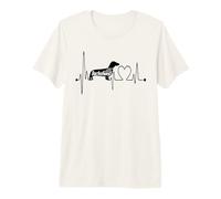 Dachshund Heartbeat EKG Pulse Doxie Dog Lover Dueño de Mascota Camiseta Premium