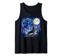 Dachshund Howling at The Moon Night Sky Dog Art Camiseta sin Mangas
