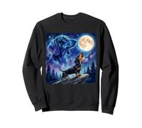 Dachshund Howling at The Moon Night Sky Dog Art Sudadera