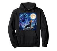 Dachshund Howling at The Moon Night Sky Dog Art Sudadera con Capucha